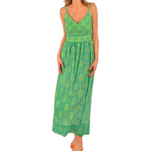 Gretchen Scott Fiesta Time Maxi Dress Sultan's Dining Room Turquoise Lime NEW M